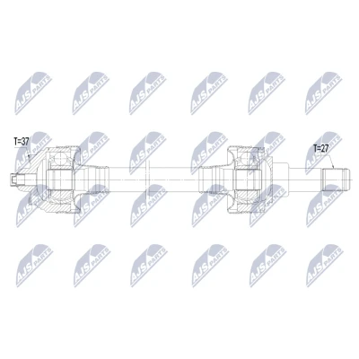 Immagine di NTY NPW BM 237 Albero motore / Semiasse Assale posteriore Dx 770mm Trasmissione automatica