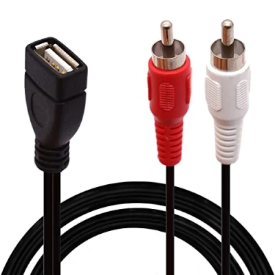 Immagine di Tomost cavo da USB a RCA, 2.0 femmina e 2 RCA maschio, splitter Y, adattatore AV audio video composito (1,5 metri)