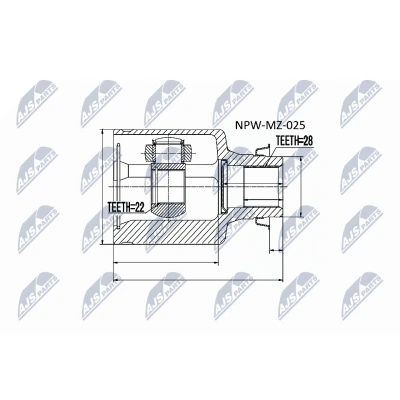 Immagine di NTY NPW MZ 025 Kit Giunto Omocinetico cambio manuale sul lato del MAZDA: 3 Hatchback