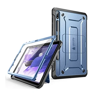Immagine di SUPCASE Custodia per Samsung Galaxy Tab S7 FE (2021) 12,4 pollici con Pellicola Protettiva + Cavalletto Pieghevole Supporto Stilo (Blu)