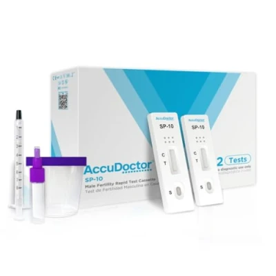 Immagine di 2 TEST Fertilità Maschile uomo Accudoctor Fertilitá Spermiogramma rapido check spermatozoi concentrazione spermatica kit screen Sperm Gravidanza per