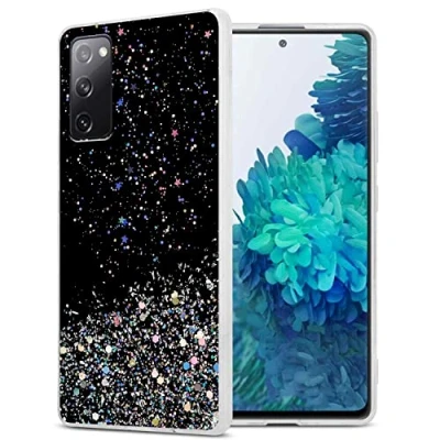 Immagine di Cadorabo Custodia compatibile con Samsung Galaxy S20 FE in Nero glitter protettiva silicone TPU scintillanti Ultra Slim Back Cover Case