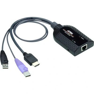 Immagine di ATEN KVM, Computer Cavo adattatore KVM [1x Spina HDMI, USB A 1x Presa RJ45] 0.20 m Nero
