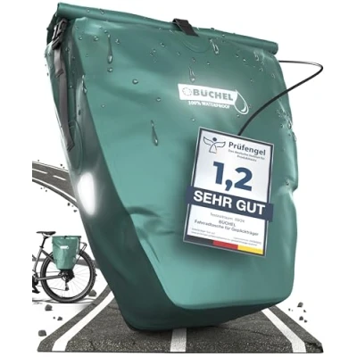 Immagine di Büchel Fahrradtasche für Gepäckträger, 100% Wasserdicht, Storm, mit Schultergurt, 81518003, Borsa da Bicicletta per Portapacchi, Impermeabile, con Tracolla, Unisex Adulto, Tempesta, 56,5 x 30 15 cm