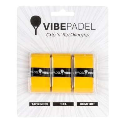 Immagine di VIBEPADEL Grip &#039;n&#039; Rip Padel Overgrip Antiscivolo per Racchette da Paddle, Pickleball, Squash, Badminton Confezione 3 Colori Multipli (Confezione Arancione)