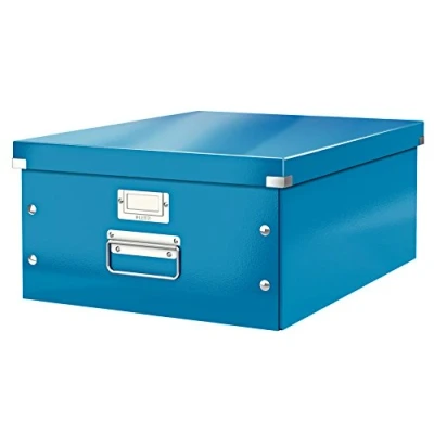 Immagine di Leitz Click &amp; Store WOW Scatola Archivio Grande, per Riporre e Trasportare Documenti A3 Oggetti di Grandi Dimensioni, Adatta a Casa Ufficio, Blu, 60454036