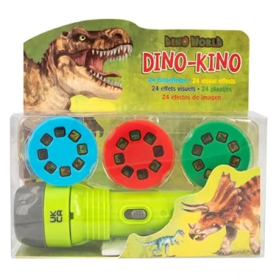 Immagine di Depesche 12638 Dino World Torcia con 24 Effetti, Pratica Lampada Che può proiettare Immagini di Dinosauri, a Batteria, Multicolore, Medium