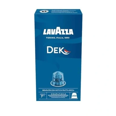 Immagine di Lavazza, Espresso Dek, 200 Capsule di Caffè in Alluminio Compatibili con Macchine Nespresso Original, Note Frutta Secca e Cioccolato, Arabica Robusta, Intensità 7/13, Tostatura Media, 20 Pack