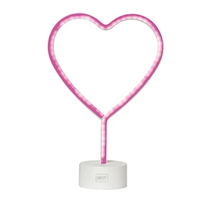 Immagine di Legami Lampada Led Effetto Neon, It&#039;s a Sign, H 30,5 cm, Tema Heart, Doppia Alimentazione, Cavo USB (Incluso) o Batterie (non Incluse), da tavolo, Luce Multicolore