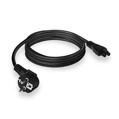 Immagine di Powercord Connettore mains CEE7/7 maschio (Angled) C5, 2 m, colore: Nero