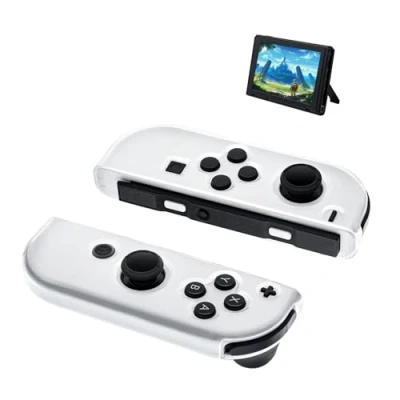 Immagine di Mcbazel NS Switch Custodia Protettiva in TPU Trasparente Durevole Dust Cover per Joy con Controller Switch/Switch OLED 1Paio