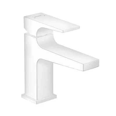 Immagine di hansgrohe Metropol Miscelatore monocomando lavabo 100 con maniglia a leva e push open, bianco opaco, 32500700