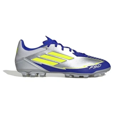 Immagine di adidas Performance Messi F50 League Scarpe da calcetto con tacchetti, Uomo, Taglia: 39 1/3, Silver coloured/neon yellow/blue