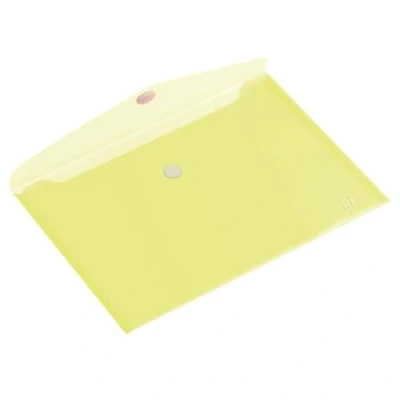 Immagine di HF2 190153 Buste trasparenti per documenti orizzontali, formato A4, confezione da 10, colore: Trasparente/Giallo