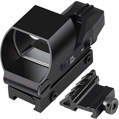 Immagine di Feyachi Reflex Sight Red &amp; Green Dot Gun Scope 4 reticoli con montaggio su guida a 45 gradi, interruttore On/Off aggiornato
