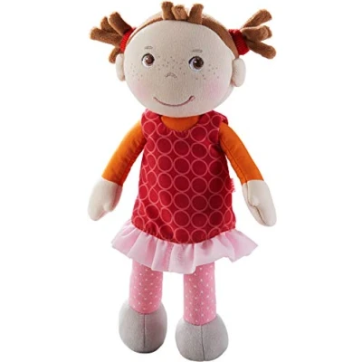 Immagine di HABA Mirka 305041 Cuddly Doll Soft Rag for Playing and Cuddling First Made of Washable Materials Gift Birth or Christening Size 25 cm