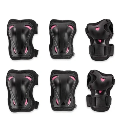 Immagine di Rollerblade SKATE GEAR W 3 PACK, Set di protezioni per pattini in linea, nero/lampone, L, donna