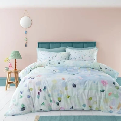 Immagine di Appletree Style Set copripiumino Alfresco in 100% cotone, per letto singolo, colore: carta da zucchero