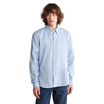 Immagine di Timberland Camicia Uomo Slim in Misto Lino e Cotone Taglia S, Azzurro (TB0A2DR99401)