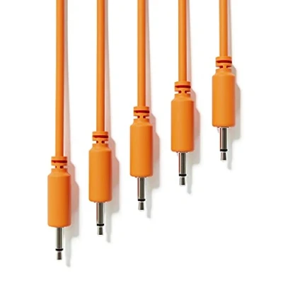 Immagine di ExcelValley 5 Pack Cavi Modulari Patch Mono TS 3,5mm 1/8&quot; Eurorack Sintetizzatore [Arancione 30 cm 12&quot;]