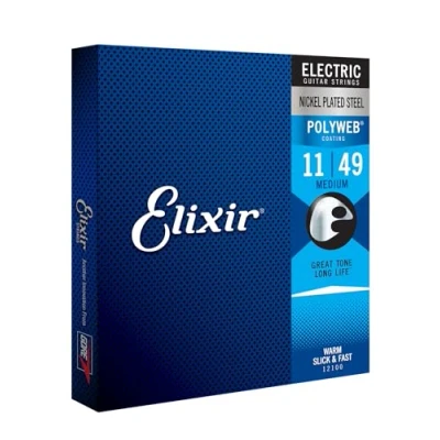 Immagine di Corde per chitarra elettrica Elixir® Strings con rivestimento POLYWEB®, Medium (.011 .049)