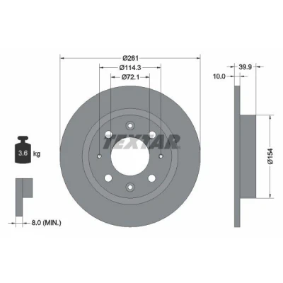 Immagine di TEXTAR Disco freno 261mm 10mm 04/08 114,3mm pieno 92104300 0K09AA26251,0K09AA26251A,0K09AA26251B,0K09AA26251C,0K9A226251,0K9AA26251,0K9AA26251A