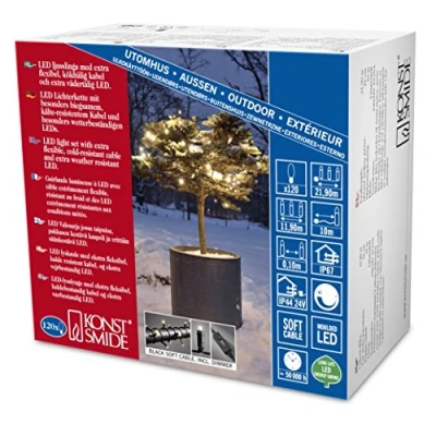 Immagine di Konstsmide 6622 117 Micro catena luminosa esterno rete elettrica Numero di lampadine 120 LED (monocolore) Bianco caldo Lunghezza illuminata: 11.9 m dimmerabili