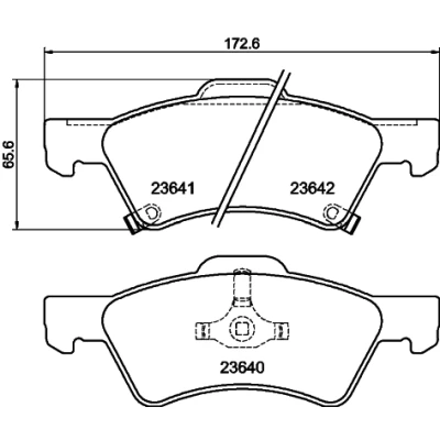 Immagine di HELLA 8DB 355 010 061 Kit pastiglie freno con segnalatore acustico usura CHRYSLER: Voyager 4, Grand IV