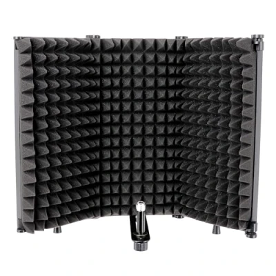 Immagine di Tlingt Supporto Microfono Isolation Shield, Pannello Isolamento con Schiuma Assorbente Ad Alta Densità per Filtro Vocal 3 Pannelli, Design Tutto In Un Pezzo