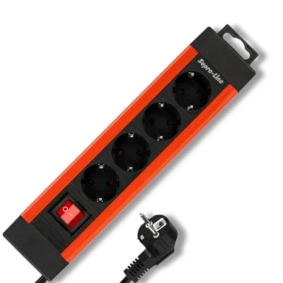 Immagine di REV 0014412613 Multipresa con interruttore 4 vie Rame, Nero Schuko 1 pz.