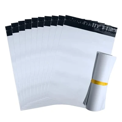 Immagine di 100 buste in plastica bianche opache, per spedizioni, resistenti, impermeabili e resistenti (100, 40 x 50 cm)