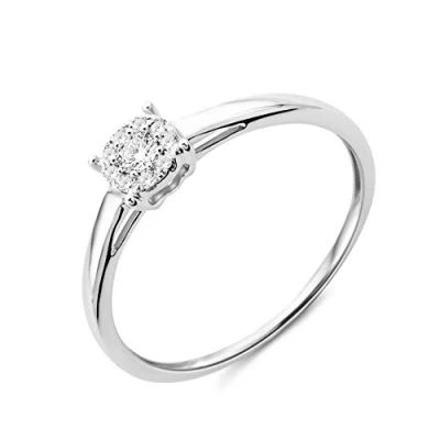 Immagine di Miore Anello di fidanzamento da donna in Oro bianco 375 a 9kt e diamanti brillanti 0,10 kt bianco, 58 (18.5), cod. MF9038R8