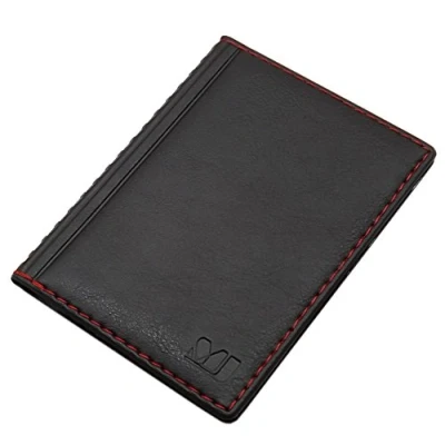 Immagine di Porta carte d&#039;identità e di credito con 12 scomparti MJ Design Germany Made in UE diversi colori designs (Design 4 / Nero)