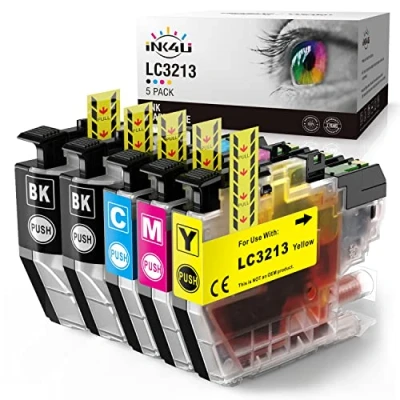 Immagine di INK4U LC3213XL Sostituzione Cartucce d&#039;inchiostro Compatibile per Brother LC3213 LC3211 MFC J491DW J497DW J890DW J895DW DCP J572DW J772DW J774DW