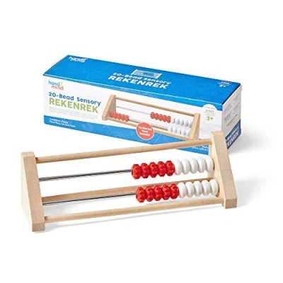 Immagine di Learning Resources Rekenrek sensoriale a 20 Palline, Abaco in legno per attività matematiche, Senso dei numer, Addizione, Sottrazione, Materiali l’apprendimento domestico (Set da 1)