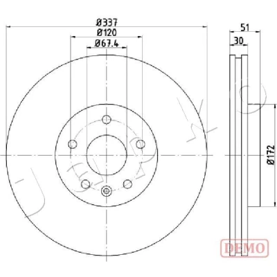 Immagine di JAPKO Disco freno VOLVO: V60 I, V70 3, S60 II Assale posteriore 11mm 5 pieno verniciato 610323C 13579153,569081,13576781,30769059,31471746