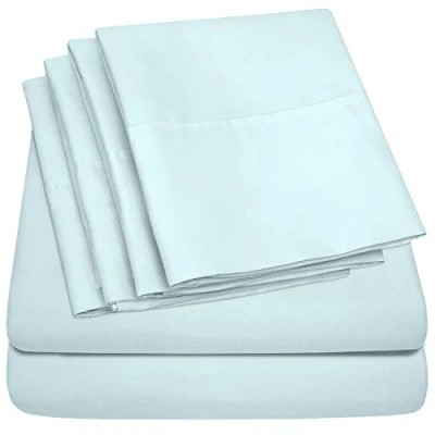 Immagine di queen Sheets Aqua Set di 6 lenzuola per letto size, 1500 Supreme Collection in microfibra spazzolata, con tasche profonde, 2 federe extra, ottimo rapporto qualità prezzo, Queen,