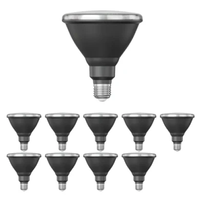 Immagine di ledscom.de 10 pezzi lampadina LED E27, PAR38 collo corto, bianco (4200 K), 16,1 W, 1379lm, 45, specchio riflettore (argento)