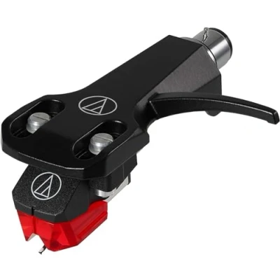 Immagine di Audio Technica AT XP5/H Headshell/Elliptical Bonded Stylus DJ Phono Cartridge Combo Kit Universal 1/2 Mount for 4 Pin (Black/Red)