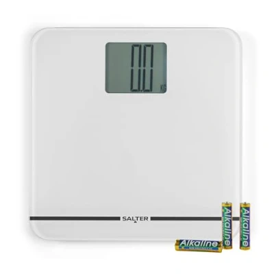 Immagine di Salter 9075 WH3R bilancia pesapersone compatta elettronica Max premium, Capacità 250Kg, digitale persone, display LCD XL, ampia pedana,15 anni di garanzia, bianco