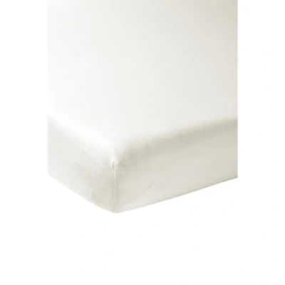 Immagine di Meyco Home Basic jersey Uni lenzuolo matrimoniale (lenzuolo con qualità morbido, in 100% cotone, dimensioni: 140 x 200 cm), bianco caldo