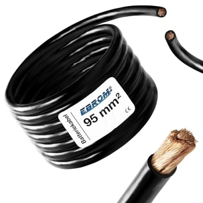 Immagine di Cavo batteria nero H07V K 95 mm² 99,9% rame OFC, taglio al metro secondo i vostri desideri, (95 mm2)