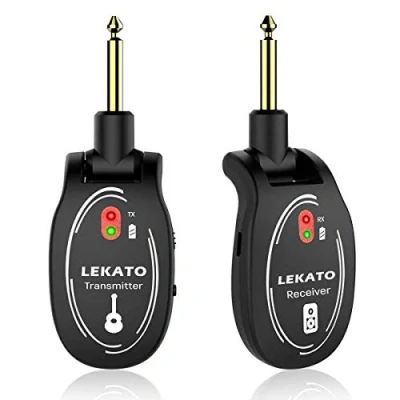 Immagine di LEKATO Ricevitore trasmettitore per chitarra System wireless digitale ricaricabile basso elettrico (L6)