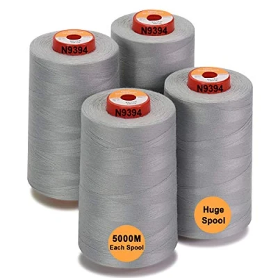 Immagine di New brothread 28 Opzioni 4 Grandi Bobina di 5000M per tutti gli usi Filo da Cucito in Poliestere 40S/2 (Tex27) Cucito, Quilting, Patchwork, Serger e Overlock Silver