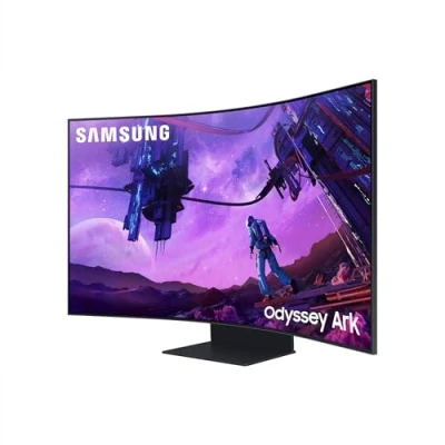 Immagine di Samsung Monitor Gaming Odyssey Ark (S55BG970), Curvo (1000R), 55&#039;&#039;, 3840x2160 (UHD 4K), Mini LED, HDR10+, VA, 165Hz, 1ms, Freesync Premium Pro, HDMI, WiFi, Bluetooth, Casse Integrate, HAS, Pivot