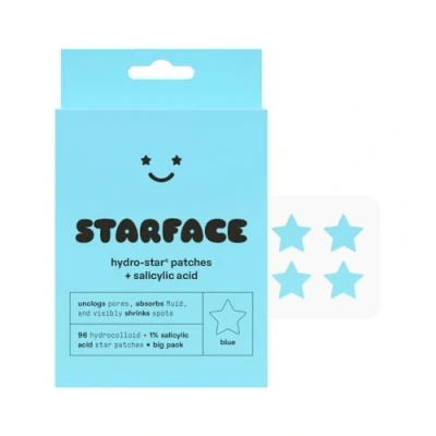Immagine di Starface Hydro Star + acido salicilico, confezione grande, cerotti idrocolloidali con salicilico all&#039;1%, aiutano a restringere e lenire visibilmente le macchie, forma di stella (96 pezzi)