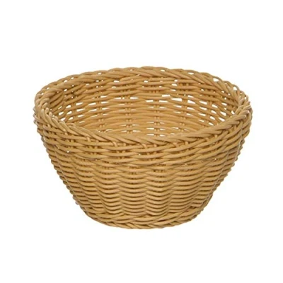 Immagine di APS Basket, rotondo &quot;PROFI LINE&quot;, cestino marrone scuro, in vimini, polipropilene, Ø 20 cm, altezza 8 cm