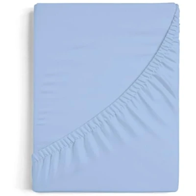 Immagine di Burrito Blanco Lenzuolo con angoli in cotone 100% A8 per lettino da 70 x 140 cm (più misure disponibili), colore blu celeste