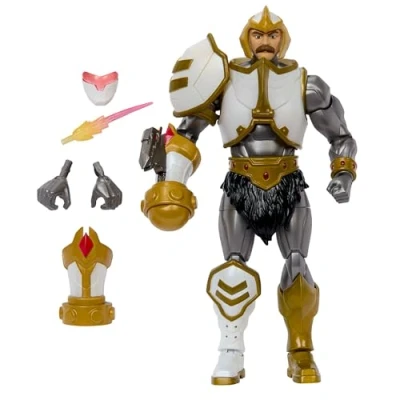 Immagine di Masters of the Universe Masterverse New Eternia Manowar, action figure deluxe con 30 punti d&#039;articolazione, accessori e parti intercambiabili inclusi, giocattolo per bambini, 6+ anni, HYC57