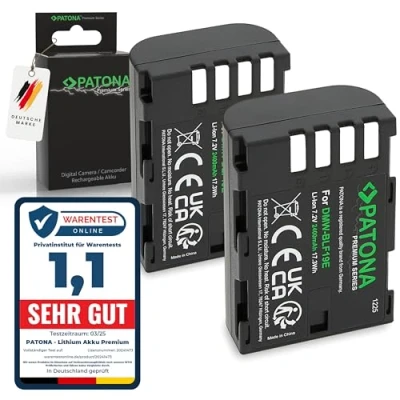 Immagine di PATONA 2x PREMIUM DMW BLF19 E Batteria 2400mAh compatibile con Panasonic Lumix DC G9 G9L G9EG G9LEG GH5 GH5L GH5M GH5S GH4 GH4A GH4H GH4M GH4R GH4U GH3 GH3A GH3H Sigma BP 61 DMWBLF19E